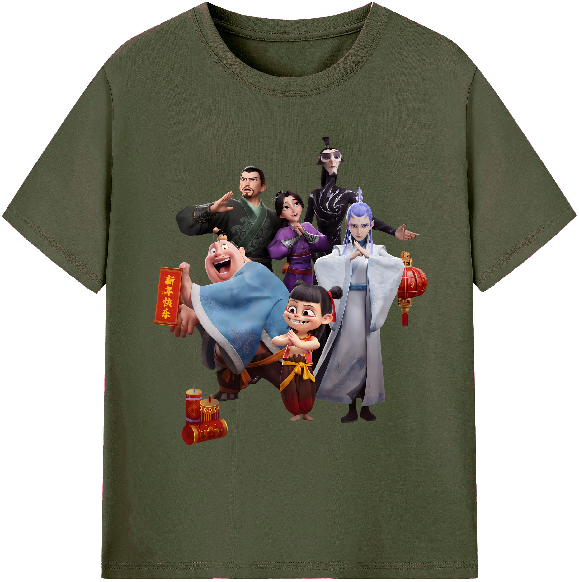 （画像用） Ne Zha 2 ナタ 魔童の大暴れ 綿100％ メンズ半袖Tシャツ｜肌触りやわらか＆通気性